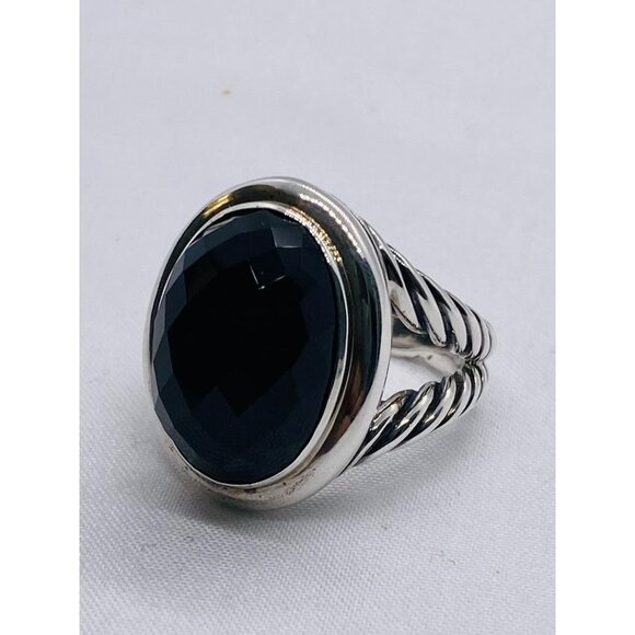 David Yurman Albion Onyx Sterling Silver 925 Oval Ring Size 8 - Picture 2 of 13
